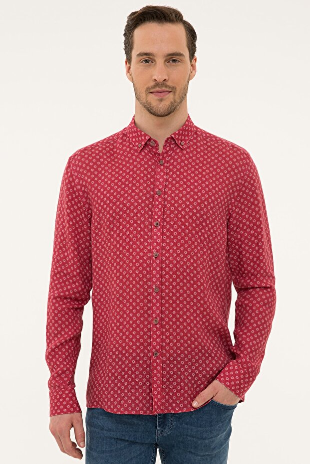 Bordo Regular Fit Gömlek - 1