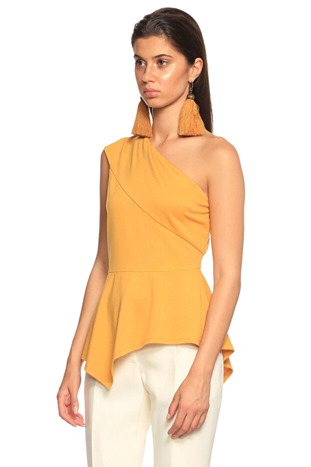 Tek Kol Sarı Bluz - 4