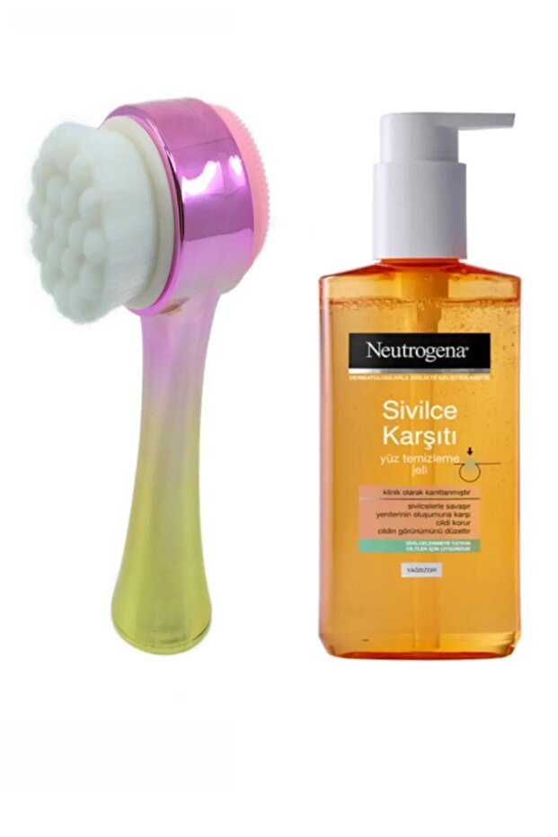 Anti-Acne Skin Cleansing Gel and Skin Cleansing Brush Dual Function Apple Candy