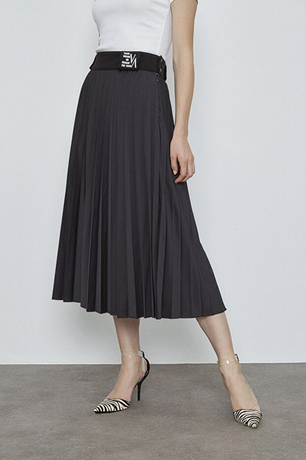 Fustă plisată neagră de damă  - 3
