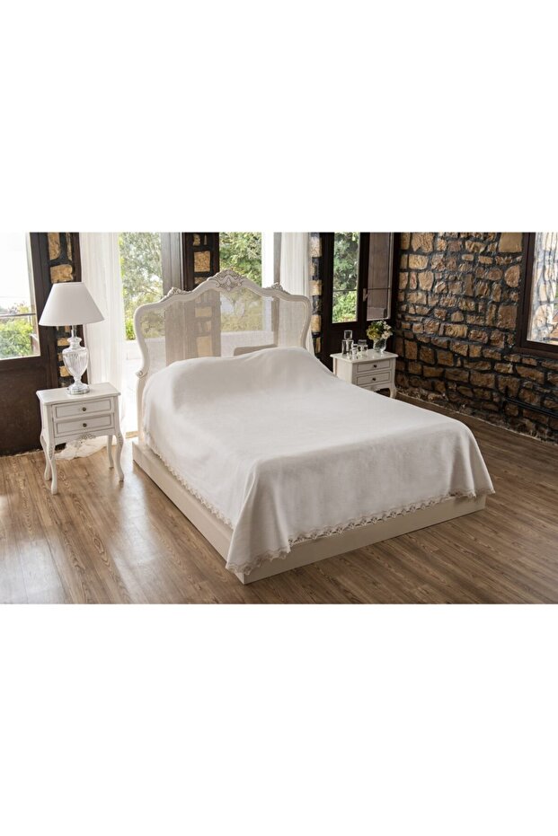 Dantelli Battaniye Çift Kişilik Açelya - 1