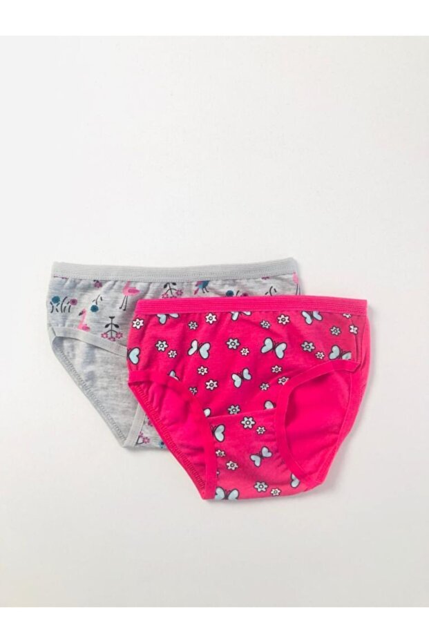Gray Pink 2 Pack Girls Panties