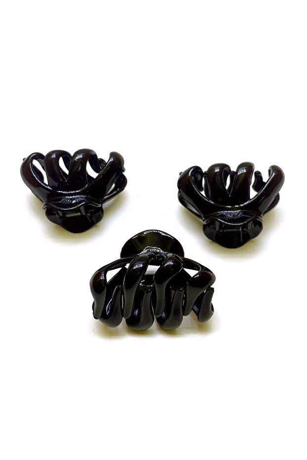 Latch Buckle Octopus Model Black 4 Pieces, Hair Clip