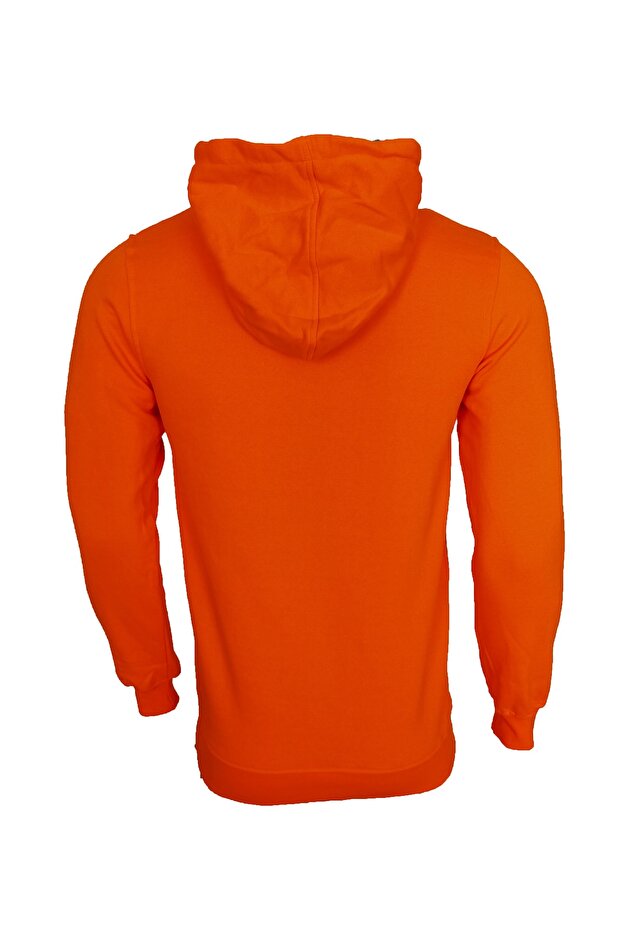 Unisex Basic Orange Hooded Sweatshirt - 2