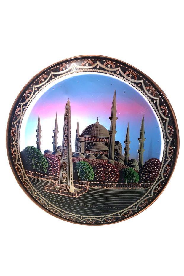 Obelisk Patterned Copper Night Lamp