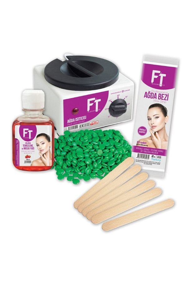 Ağda Seti Isıtıcı Kazan, Granül Boncuk Ağda Azulen Soyulabilir, Ağda Yağı, Ağda Bezi, Spatula - 1