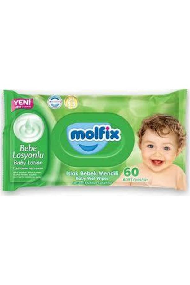 Molfix izotonik sulu Islak Mendil 60 lı - 12 Adet 720 Yaprak - 1
