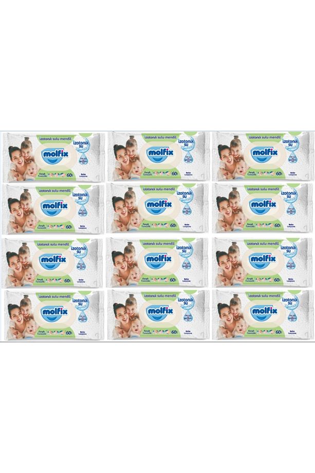 Molfix izotonik sulu Islak Mendil 60 lı - 12 Adet 720 Yaprak - 3