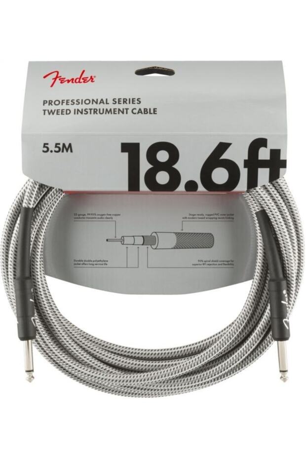 Professional 5.5 Meter White Tweed Instrument Cable