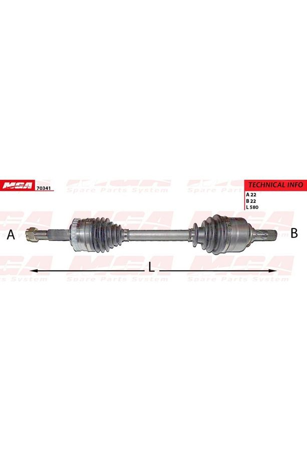Aks Komple Sol ( Opel : Corsa C 1.4 1.7Dti 1.3Cdti 16V 00 Combo 1.4 1.6 1.7Di 01-- ) - Mga-70341 - 1