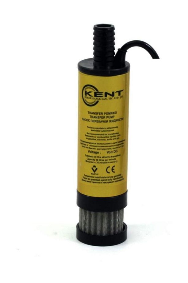 12 Volt Mazot Su, Süt Dalgıç Pompa, Mini Sintine Pompası Süzgeçli 42 mm Dış Çap - 1