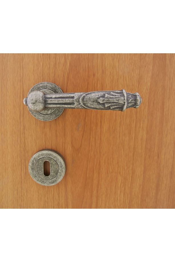 Pars Antik Gümüş Rozetli Kapı Kolu Yale - 1