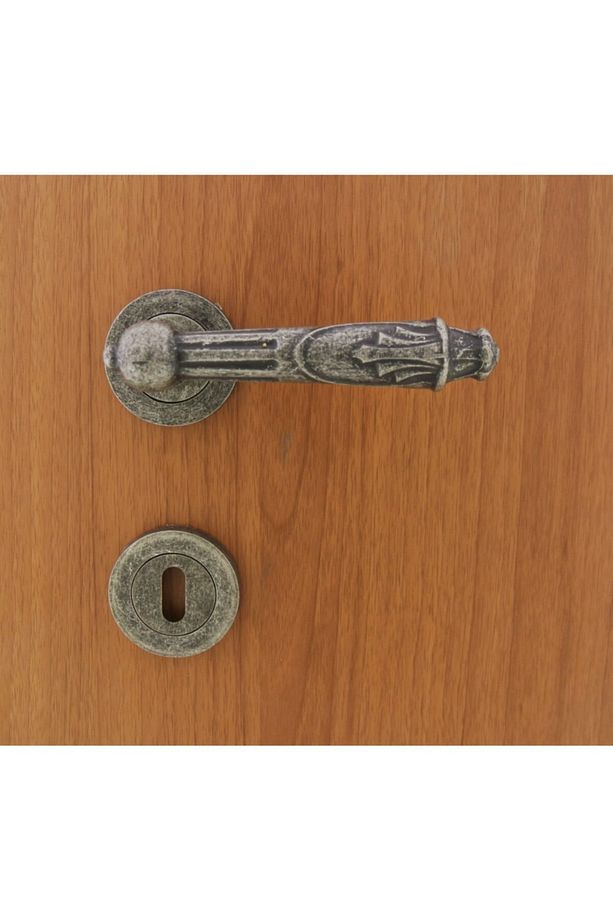 Pars Antik Gümüş Rozetli Kapı Kolu Yale - 2