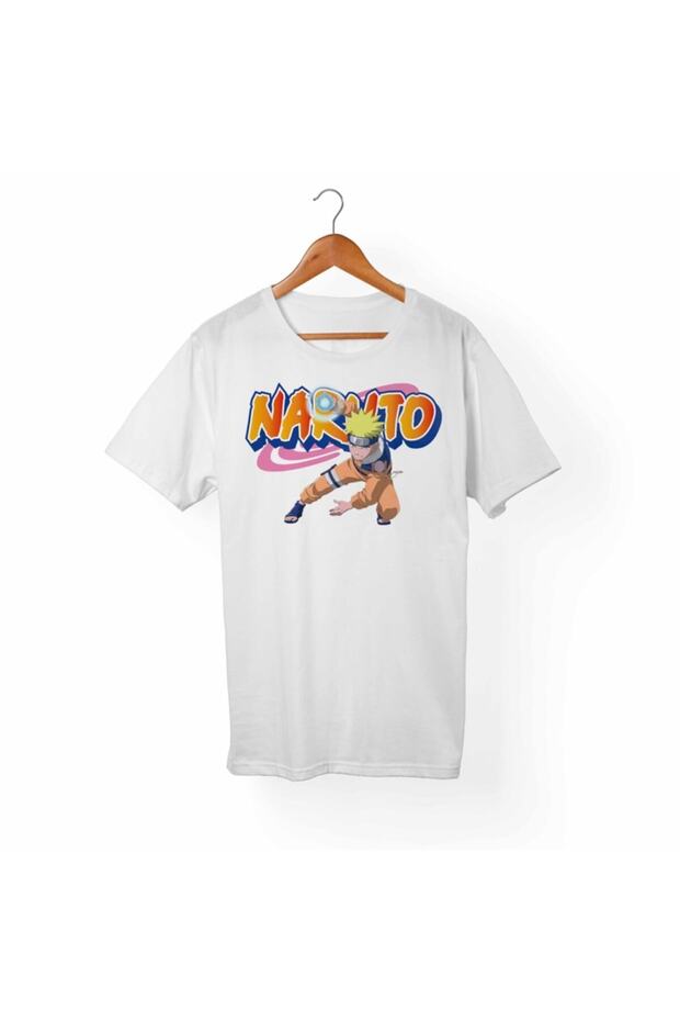 Unisex Kids White Naruto Uzumaki Printed T-Shirt
