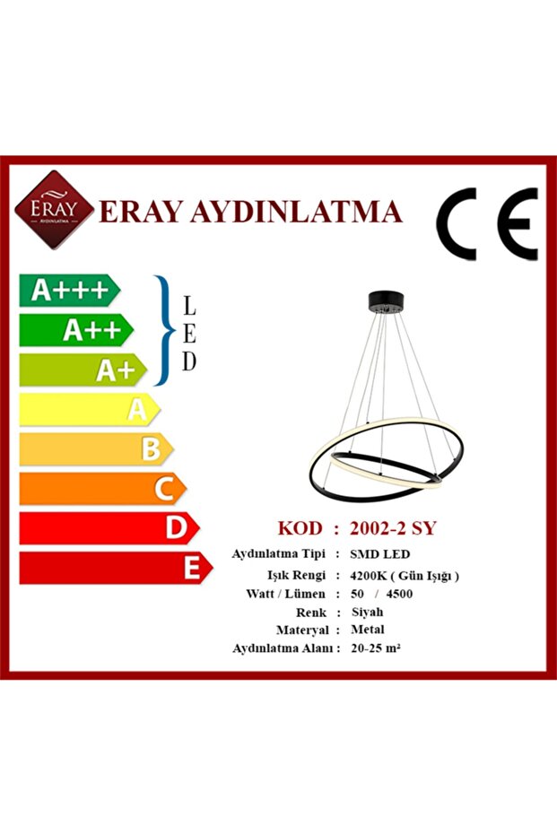 2002-2s Led Siyah Avize - 4