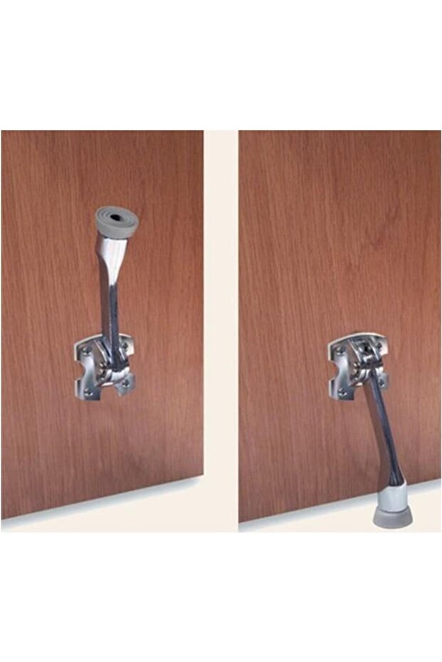 Kapı Stoperi Tamponu Yaylı Kapı Tutucu Patentli Krom - 1