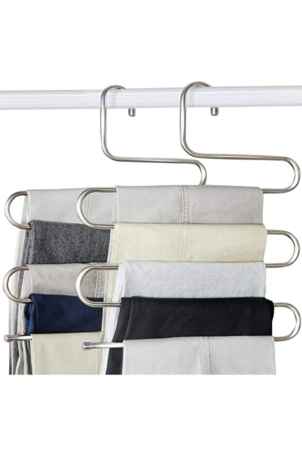 Trousers Tie Shawl Scarf Hanger 5 Layers Metal Inside the Cabinet - 1 Piece