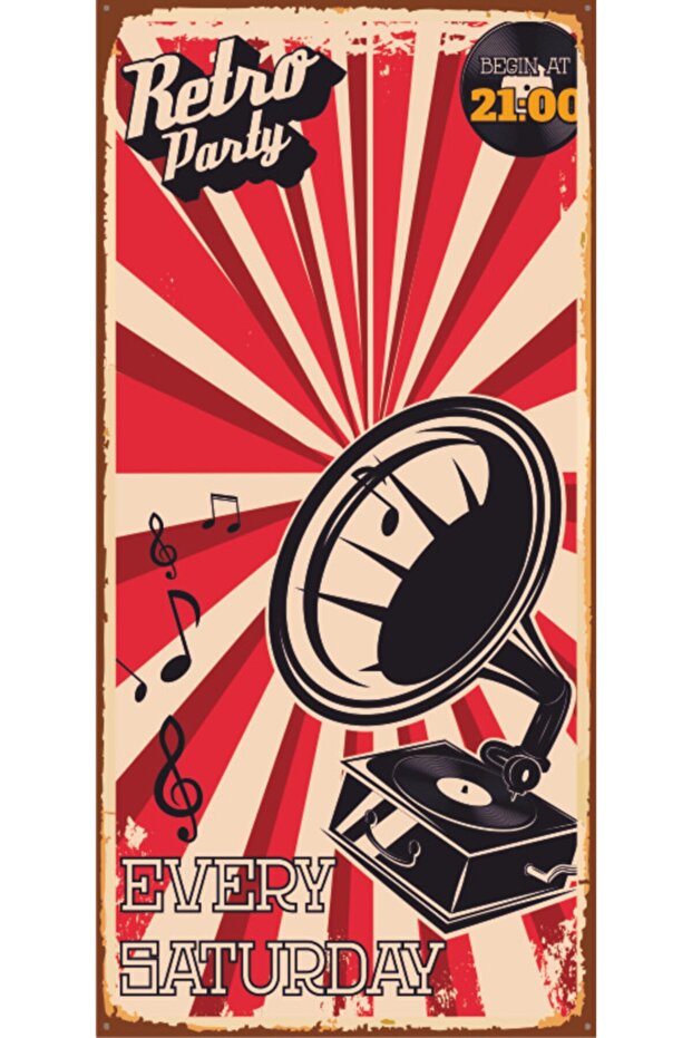 Retro Party (10 cm X 20 cm) Mini Retro Wooden Poster