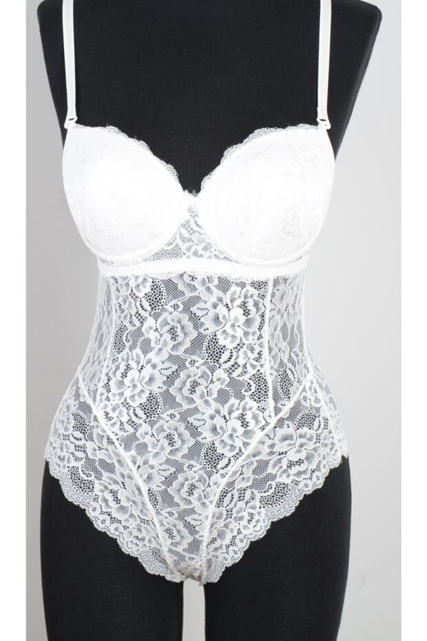 Destekli Dantelli Bodysuit - 2