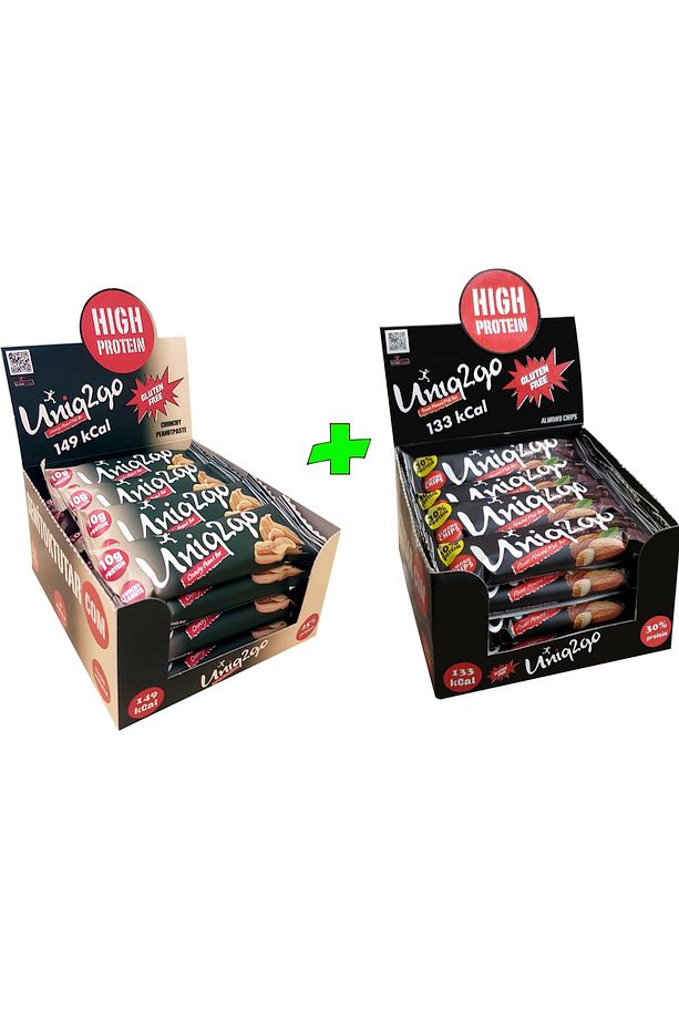 Crunchy Mıdı 40g Fıstıkezmeli Proteinlibar+ Power Mıdı 38g Bademl Proteinbar(32 Adet) - 1