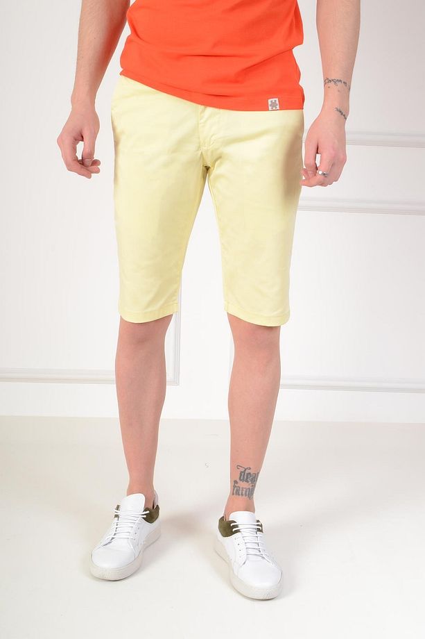 Bermuda Slim Fit Sarı Erkek Şort - 1