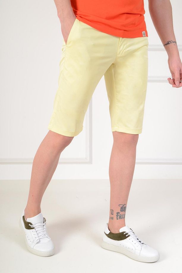 Bermuda Slim Fit Sarı Erkek Şort - 7