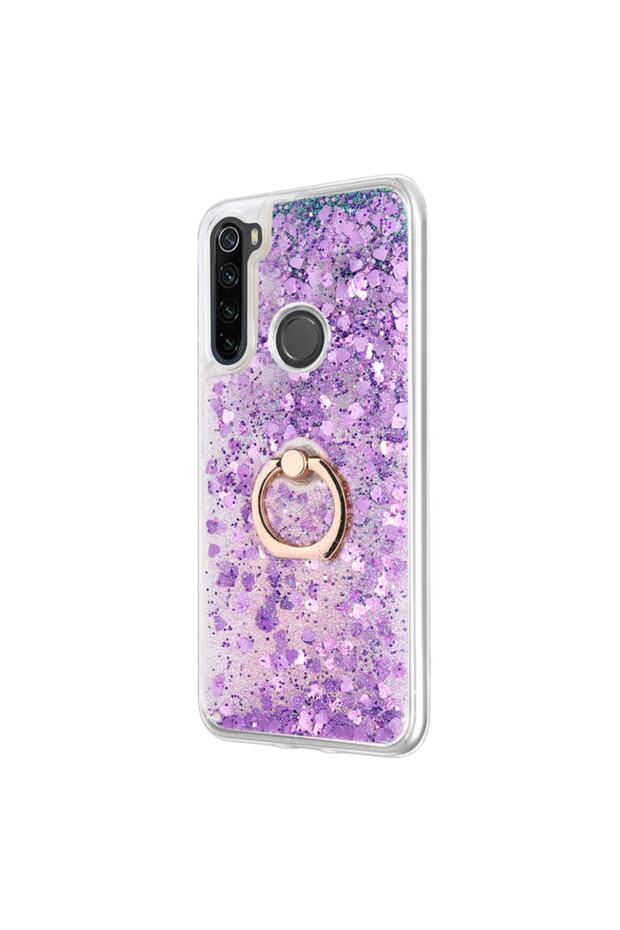 Xiaomi Redmi Note 8 Kılıf Glitter Liquid Holder Mor - 2