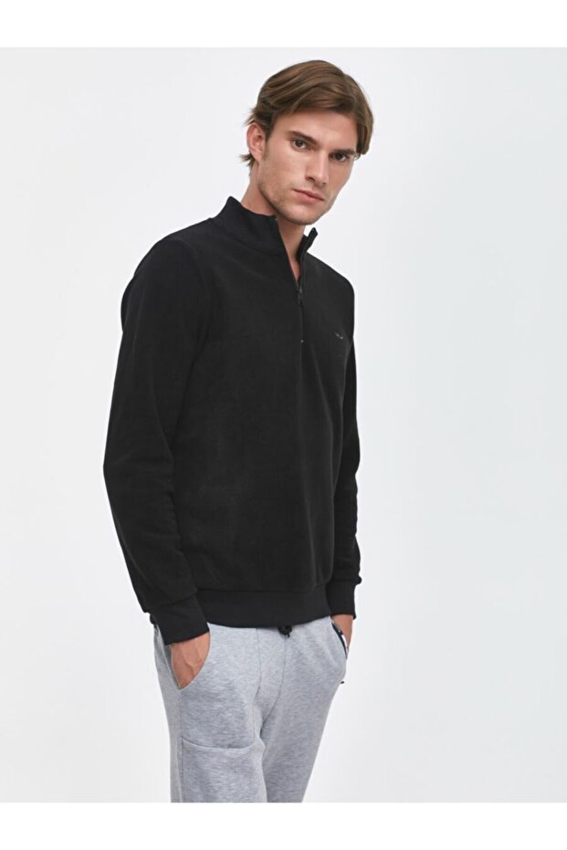 Erkek Siyah Marıfod Sweatshırt - 1