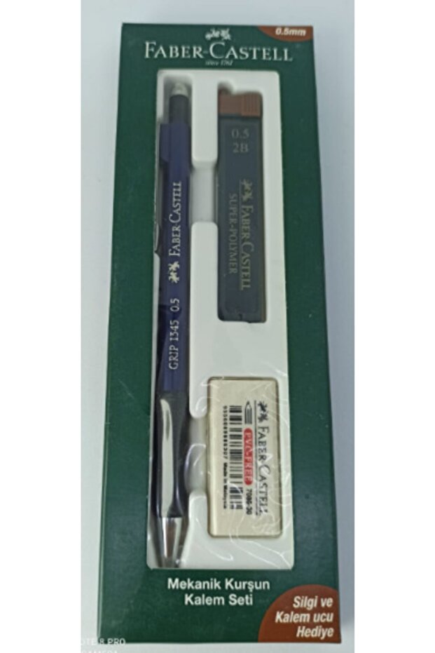 Faber Grip 1345 Blue 0.5mm Pencil-Eraser-Reinforcement