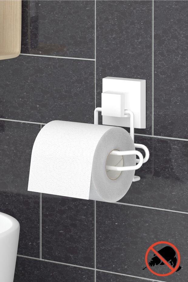 Delme Vida Matkap Yok! Easyfıx Yapışkanlı Tuvalet Kağıtlık Beyaz Ef271 - 1