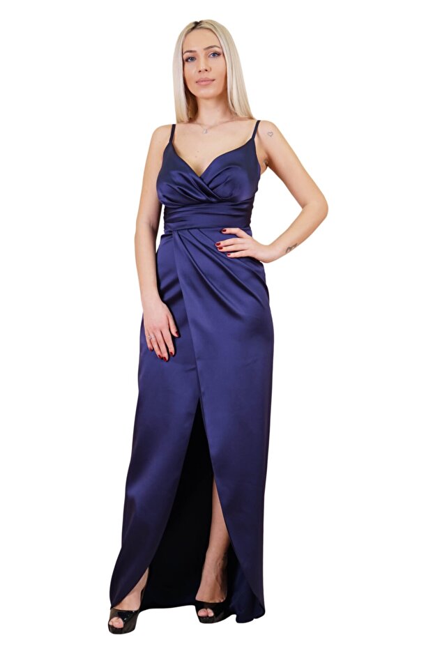 Ip Askılı Saten Abiye - 1