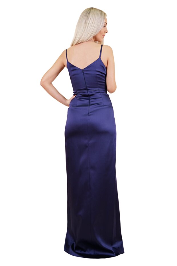 Ip Askılı Saten Abiye - 4