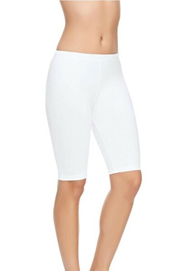 Women's White Modal Short Tights under Skirt 3-Piece