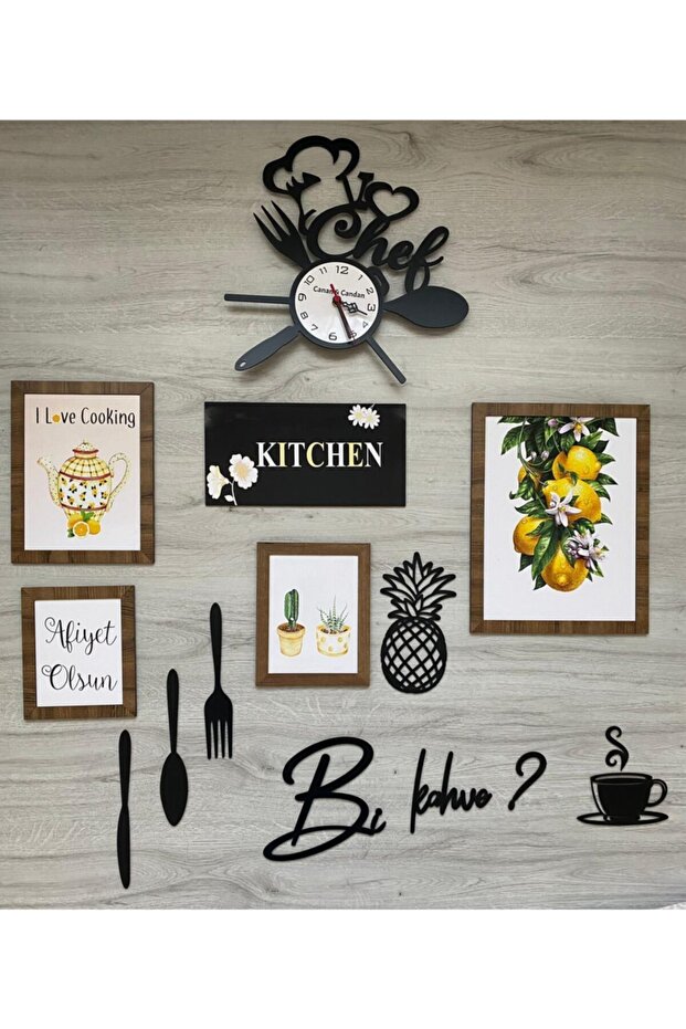 Mutfak Saatli Mutfak Tabloları - 1