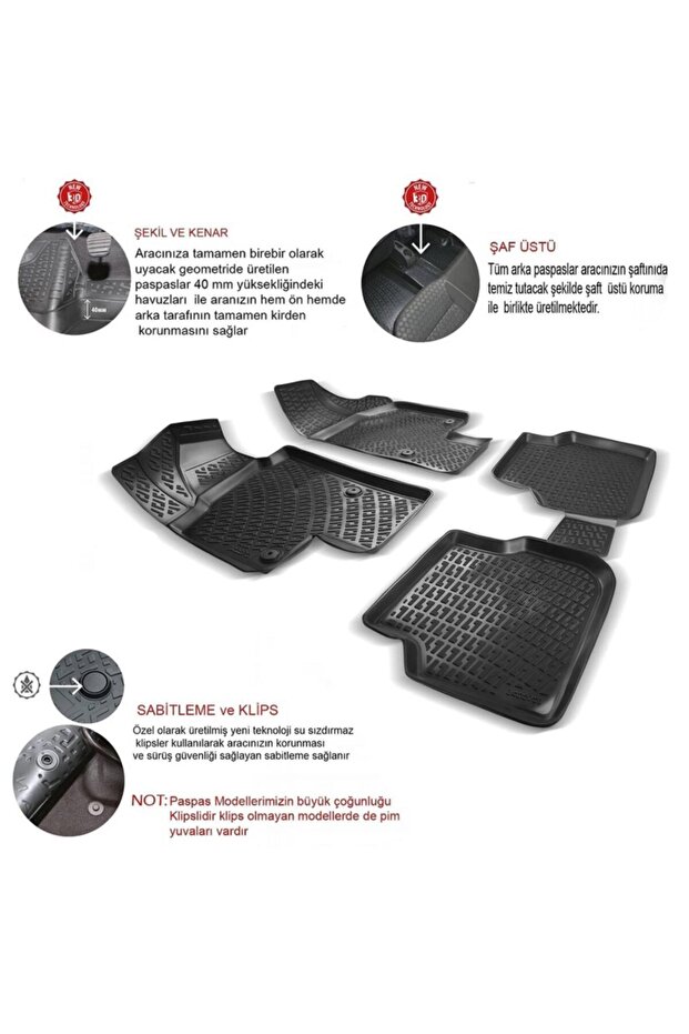 Kango 1997-2008 Siyah 3d Paspas - 3