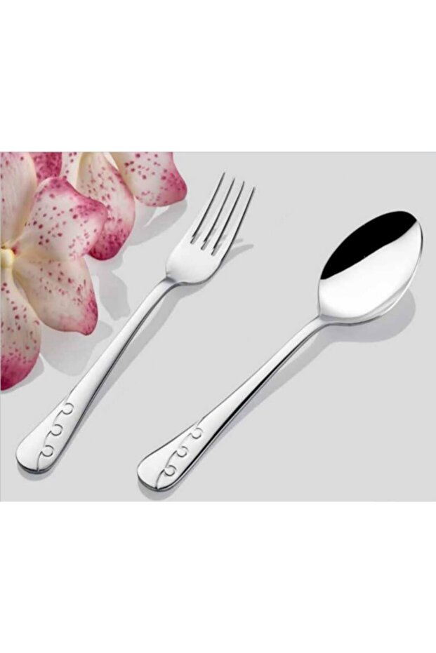 İnter Steel Grape Model Spoon & Fork 60 Pieces - 1