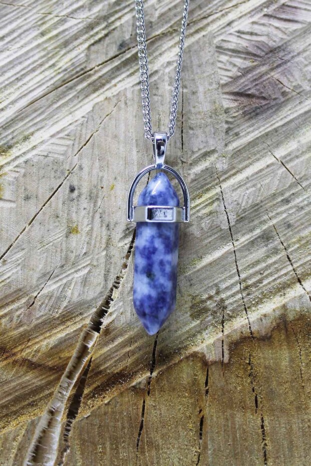 Sodalite Natural Stone Nail Necklace Tky0119