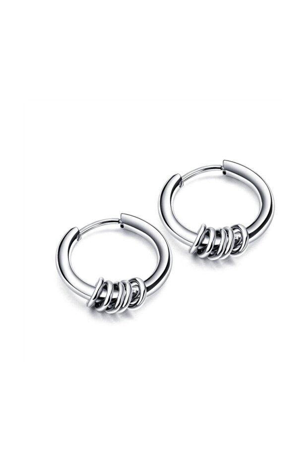 316l Steel Stainless Silver Hoop Earrings
