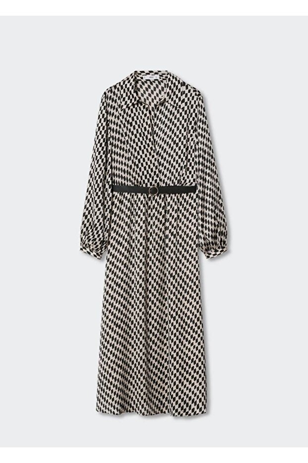 Baklava Desenli Elbise - 3