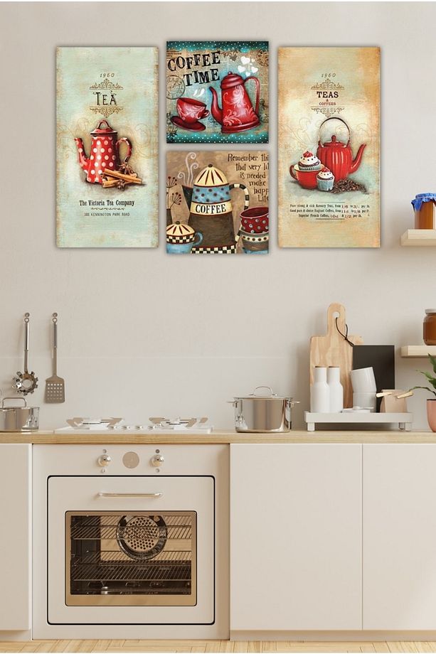 Euro Style 4 Parçalı MDF Tablo ANU134 - 1
