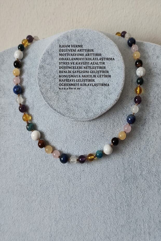 Certified Howlite,k.eye,calcite,,lapis Lazuli,selenite,amethyst,amber Apatite,hawlite Natural Stone Necklace