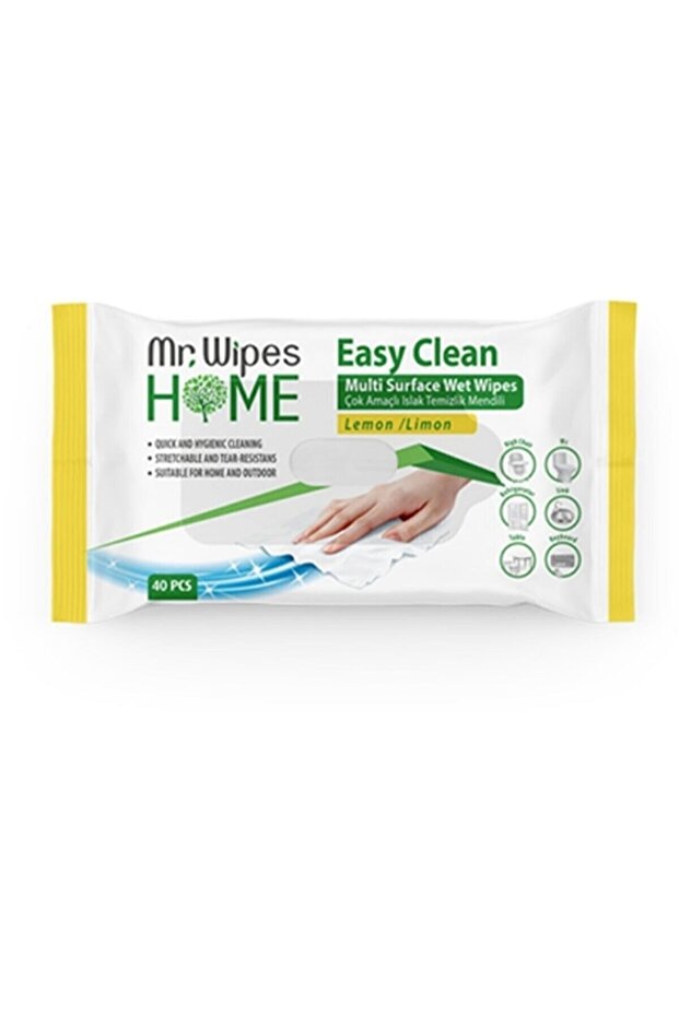 2 Mr.wipes Easy Clean Cleaning Wipes Lemon Scented 40 Pieces