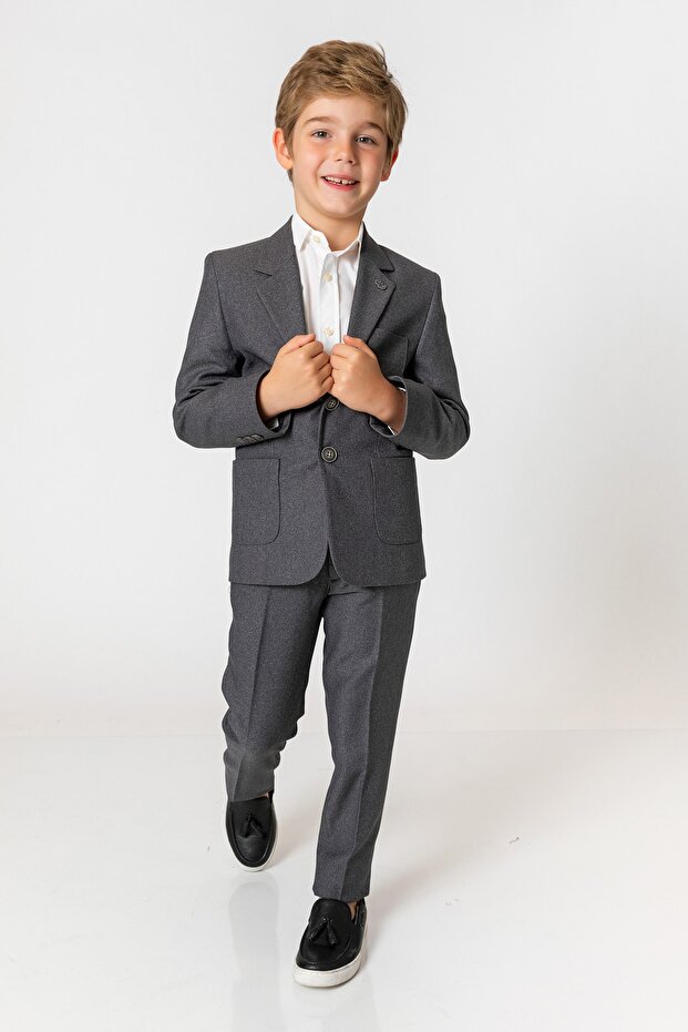 سترة رمادية للأولاد - 1