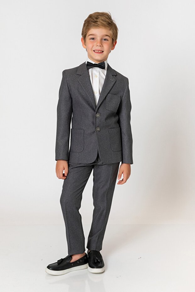 سترة رمادية للأولاد - 4