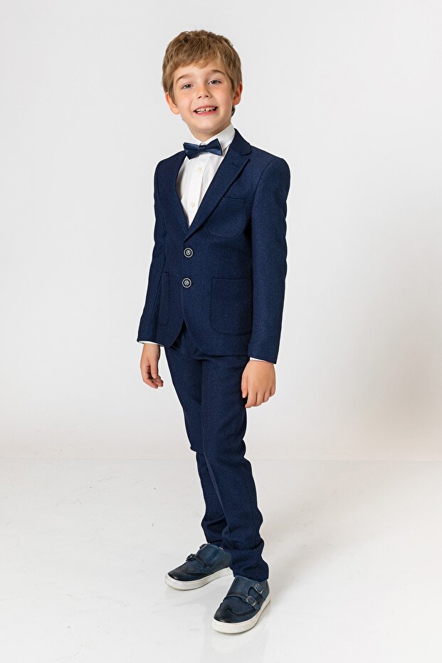 سترة للأولاد باللون الأزرق الداكن - 1