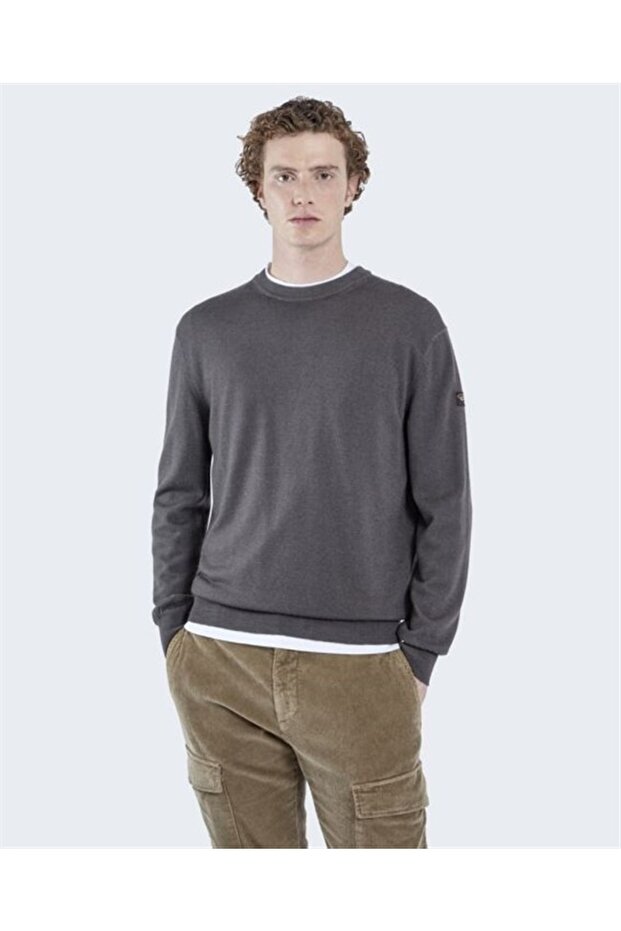 Men's Knitted Roundneck C.W.Wool Sweater