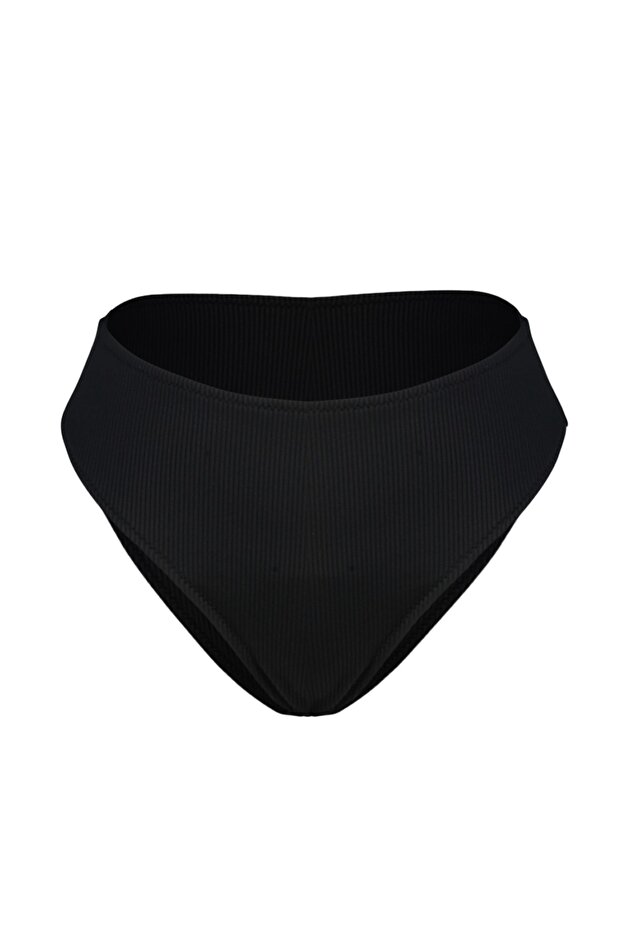 Siyah Dokulu Yüksek Bel Regular Bikini Altı TBESS23BA00128 - 8