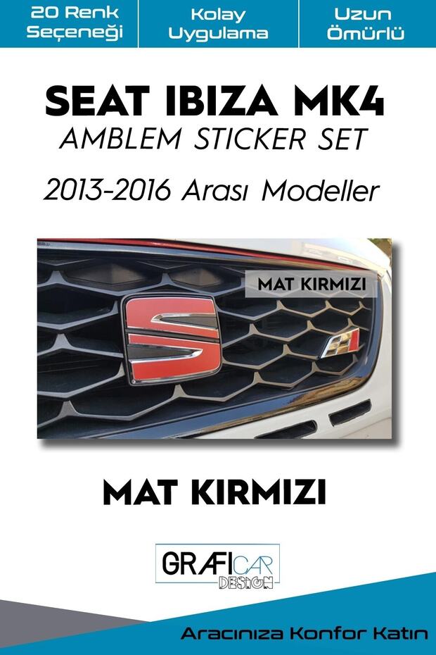 Seat Ibiza Mk4 2013-2016 Emblem Covering Sticker Set