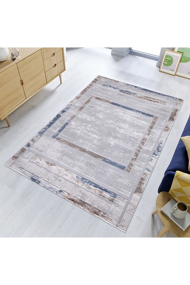 Ruby 0499aa Gri / Krem Modern Dokuma Salon Halısı - 1