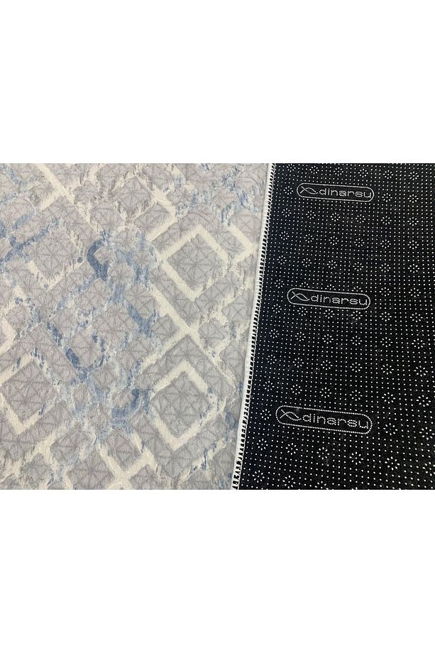 Embos Kaymaz Taban Yıkanabilir Kesme Yolluk Arora Indigo - 3